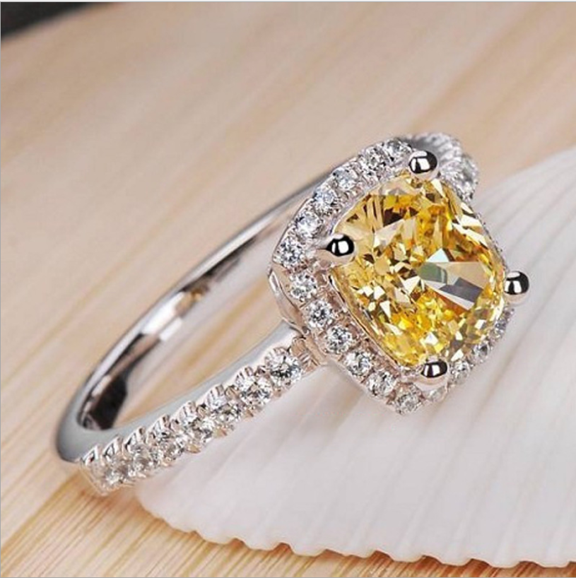 Ringe Für Frauen Trendy Schmuck Engagement Ring Weiß Gold Farbe Anillos