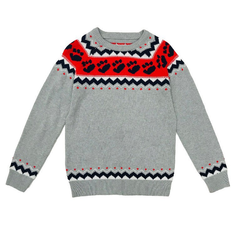 Round Neck Color Contrast Loose Fashion Pullover