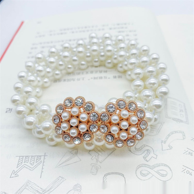 Modeschmuck Damen weiße Perle Taille Kette Dekoration