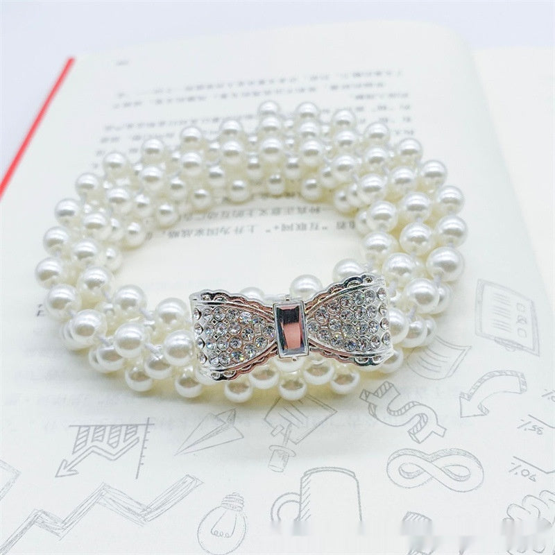 Modeschmuck Damen weiße Perle Taille Kette Dekoration