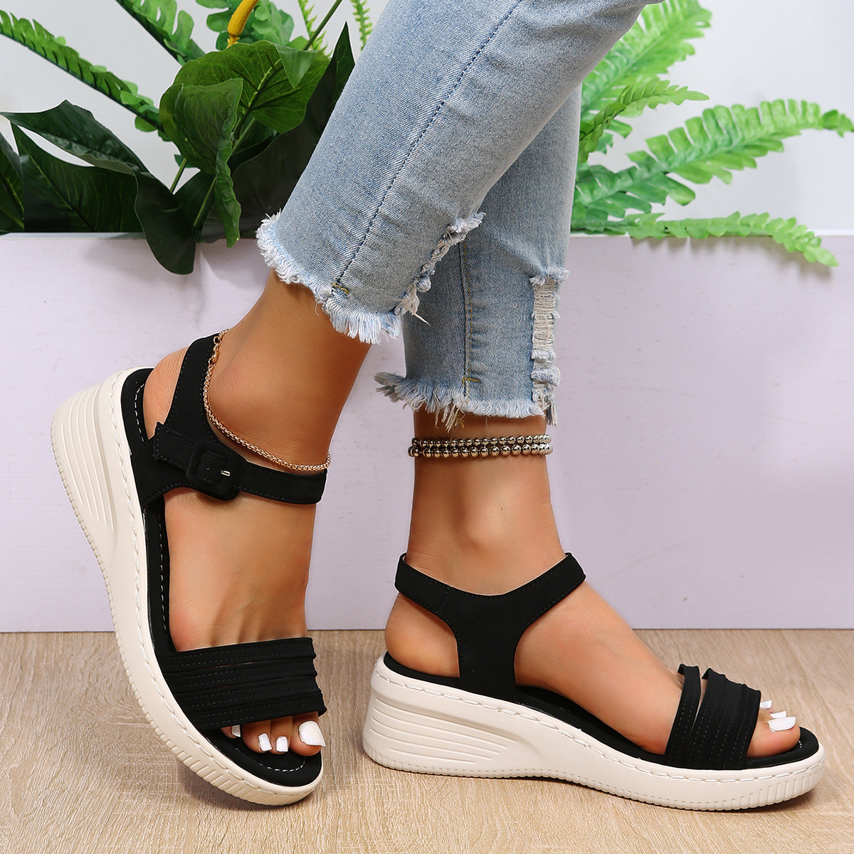 Absatz-Plateau-Sandalen