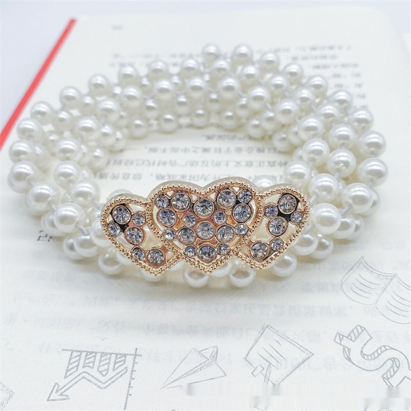 Modeschmuck Damen weiße Perle Taille Kette Dekoration