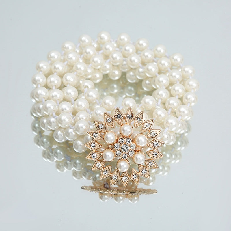Modeschmuck Damen weiße Perle Taille Kette Dekoration
