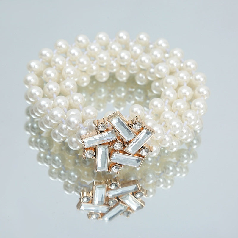 Modeschmuck Damen weiße Perle Taille Kette Dekoration
