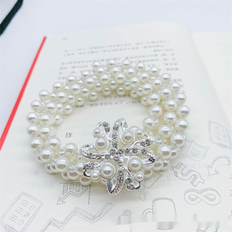 Modeschmuck Damen weiße Perle Taille Kette Dekoration