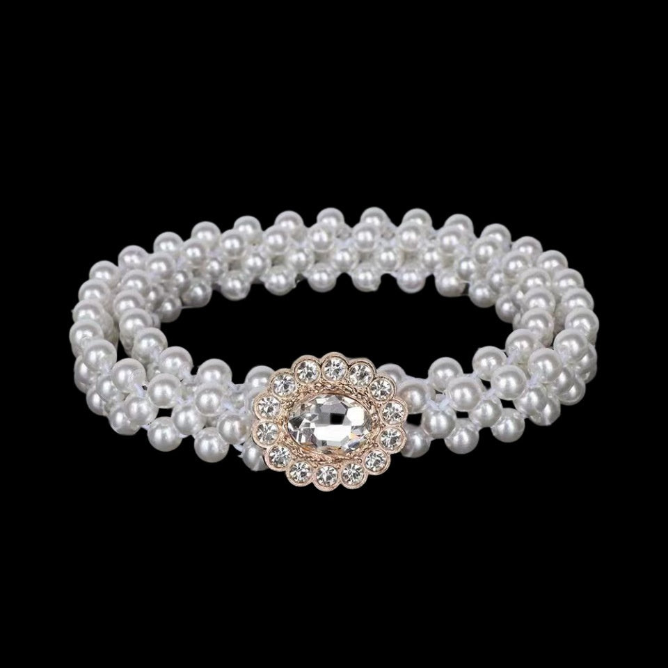 Modeschmuck Damen weiße Perle Taille Kette Dekoration