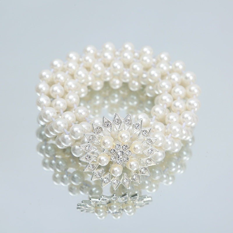 Modeschmuck Damen weiße Perle Taille Kette Dekoration