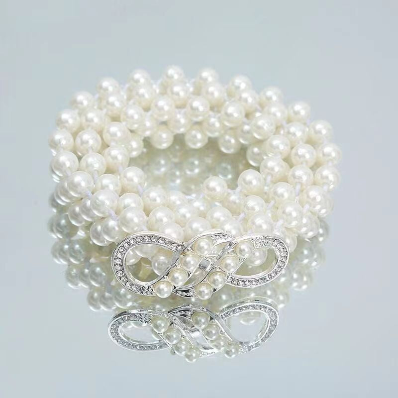 Modeschmuck Damen weiße Perle Taille Kette Dekoration