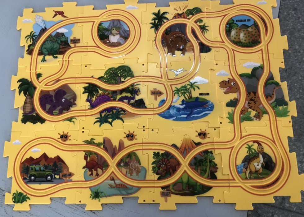 Kinder-Puzzle-Elektro-Bahndraisinen-Bausatz Autos