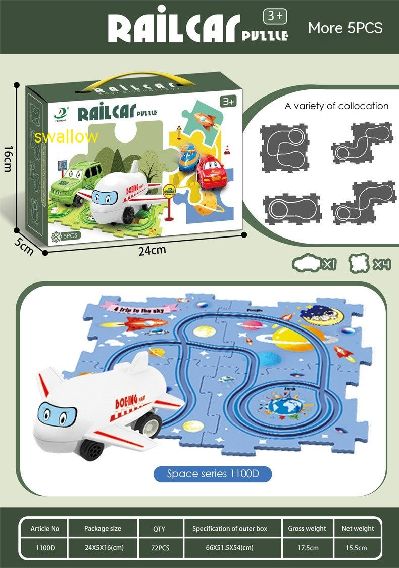 Kinder-Puzzle-Elektro-Bahndraisinen-Bausatz Autos
