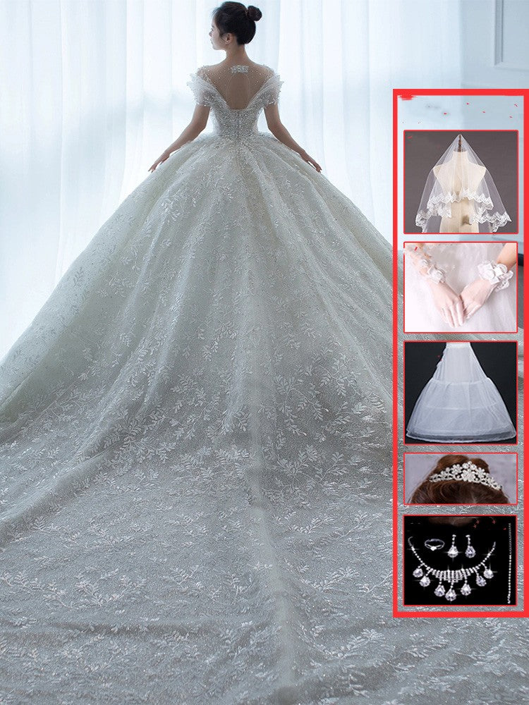Prinzessinnen Schulterfreies französisches Brautkleid