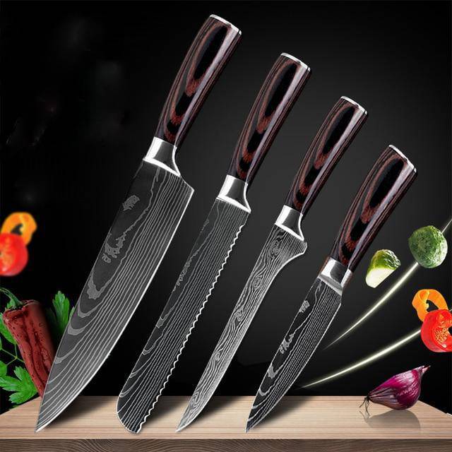 Spezialset für Küche, 6-teiliges Set oder 8-teiliges Set mit Messern, Kochmesser, Küchenmesser.