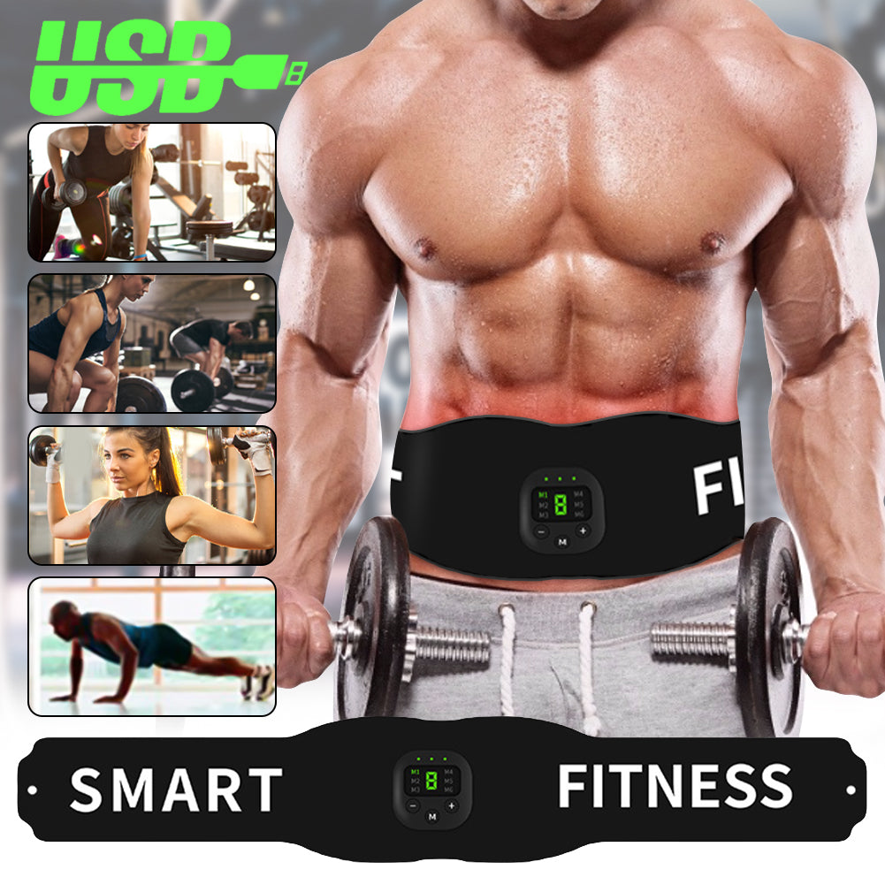 Bauchmuskel-Fitnessgerät für Heimtraining mit Gürtel zum Aufklebern."