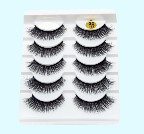 Fünf Paar weiche Baumwollstiel-Wimpern