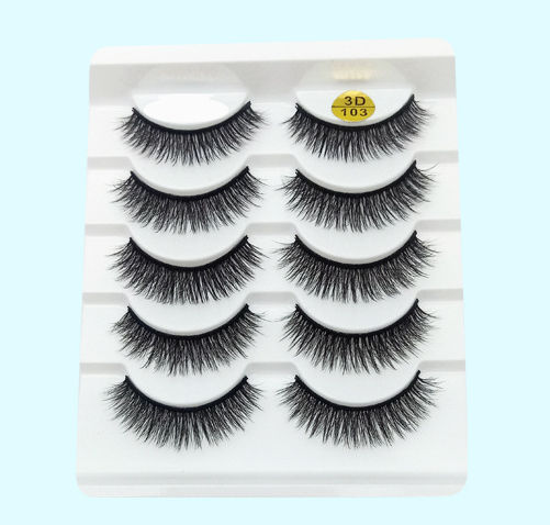 Fünf Paar weiche Baumwollstiel-Wimpern