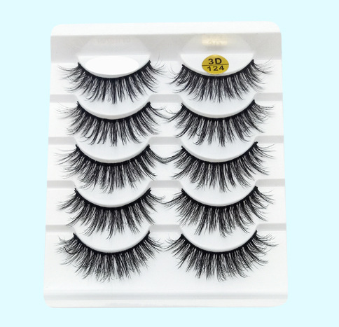 Fünf Paar weiche Baumwollstiel-Wimpern