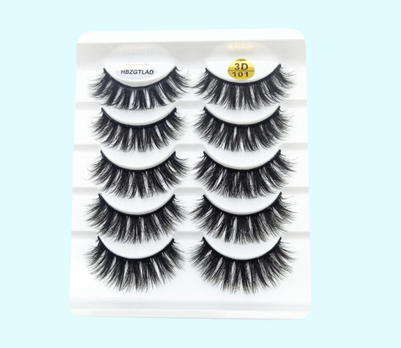 Fünf Paar weiche Baumwollstiel-Wimpern