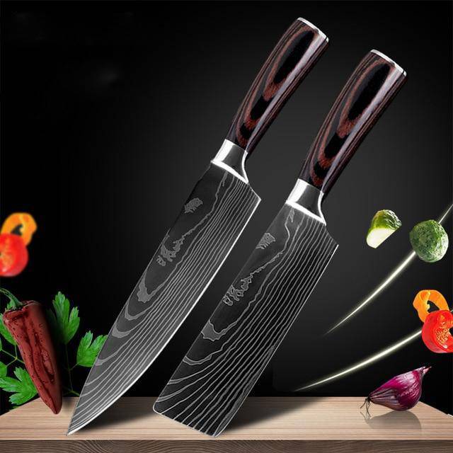 Spezialset für Küche, 6-teiliges Set oder 8-teiliges Set mit Messern, Kochmesser, Küchenmesser.