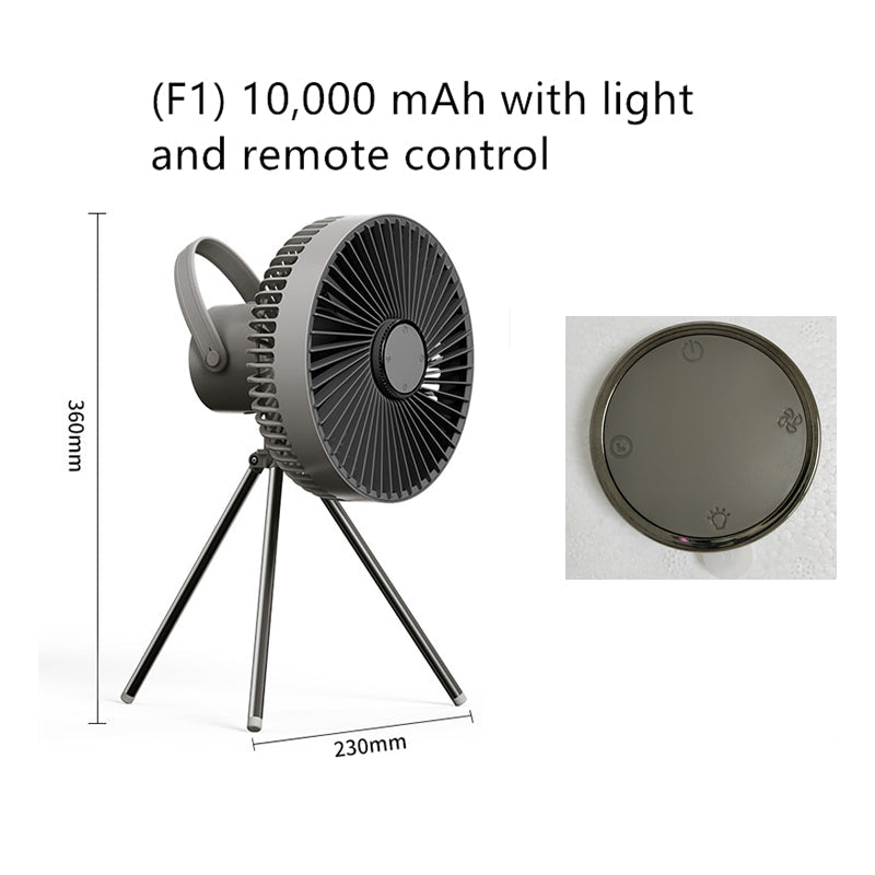 Grill Tragbarer USB-wiederaufladbarer Campingventilator mit Licht