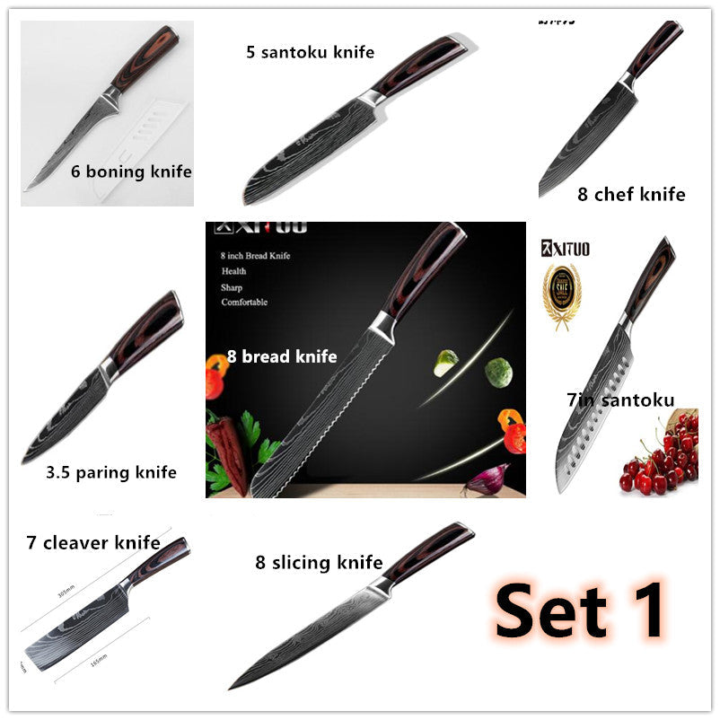Spezialset für Küche, 6-teiliges Set oder 8-teiliges Set mit Messern, Kochmesser, Küchenmesser.