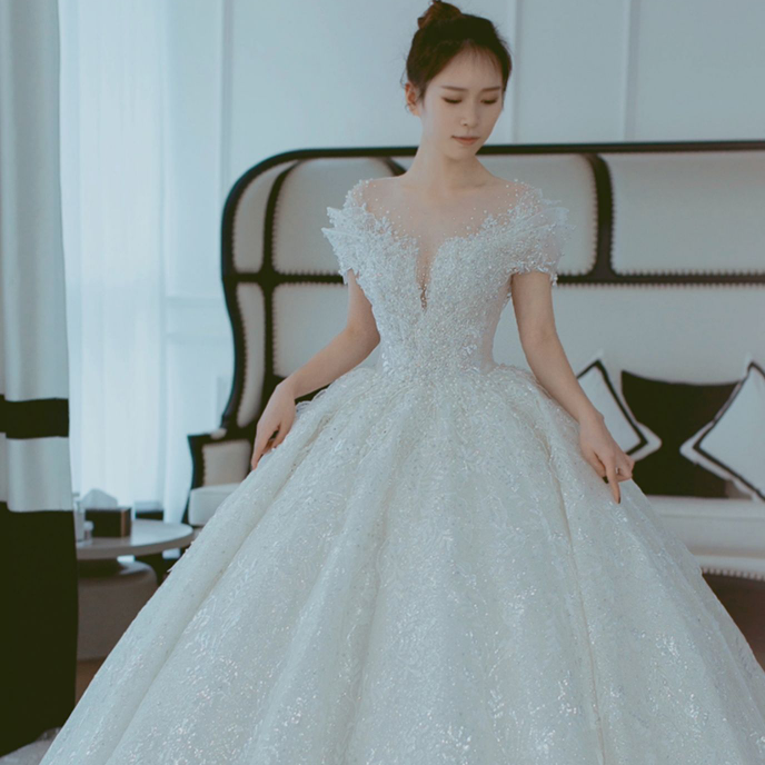 Prinzessinnen Schulterfreies französisches Brautkleid