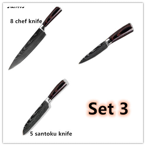 Spezialset für Küche, 6-teiliges Set oder 8-teiliges Set mit Messern, Kochmesser, Küchenmesser.