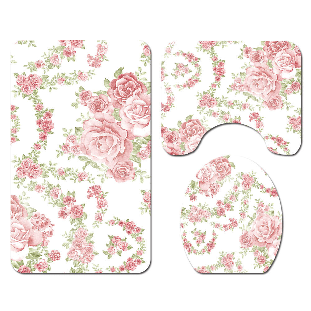 Duschvorhang und Bad Teppich Set