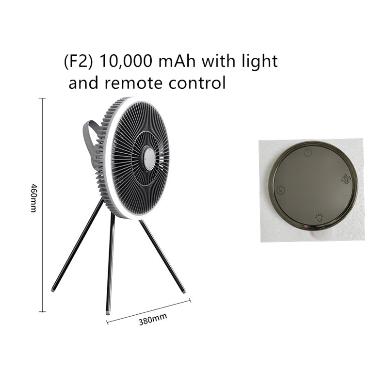 Grill Tragbarer USB-wiederaufladbarer Campingventilator mit Licht