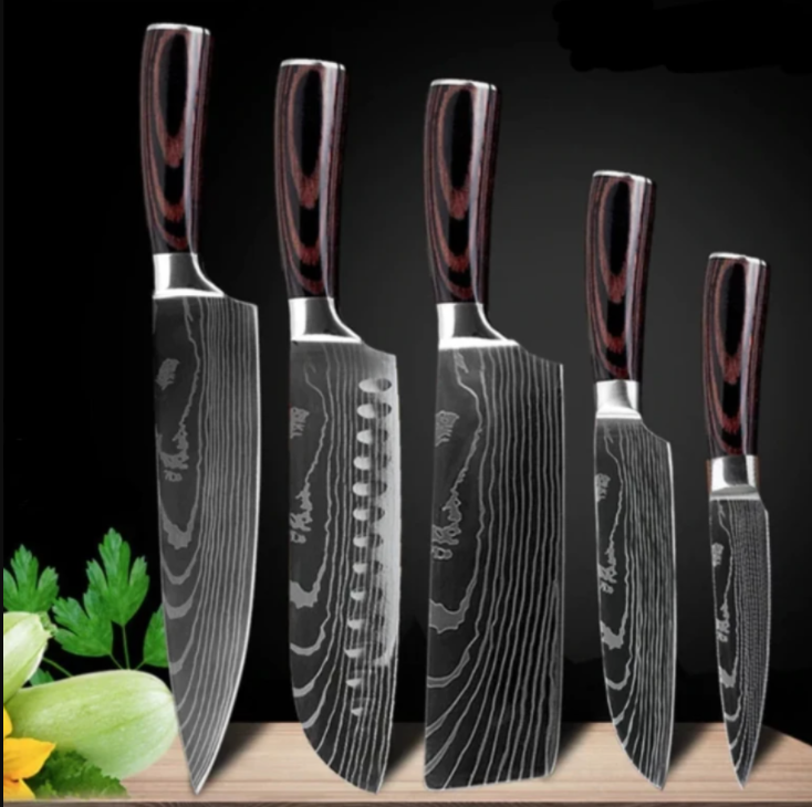 Spezialset für Küche, 6-teiliges Set oder 8-teiliges Set mit Messern, Kochmesser, Küchenmesser.