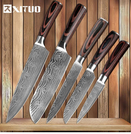 Spezialset für Küche, 6-teiliges Set oder 8-teiliges Set mit Messern, Kochmesser, Küchenmesser.