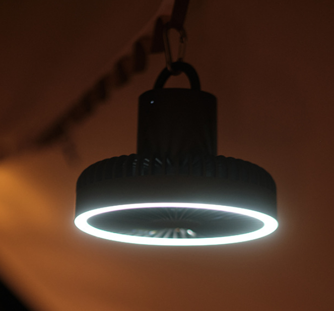 Grill Tragbarer USB-wiederaufladbarer Campingventilator mit Licht