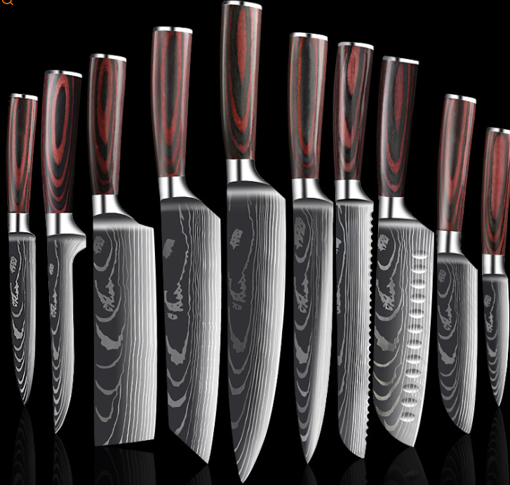 Spezialset für Küche, 6-teiliges Set oder 8-teiliges Set mit Messern, Kochmesser, Küchenmesser.