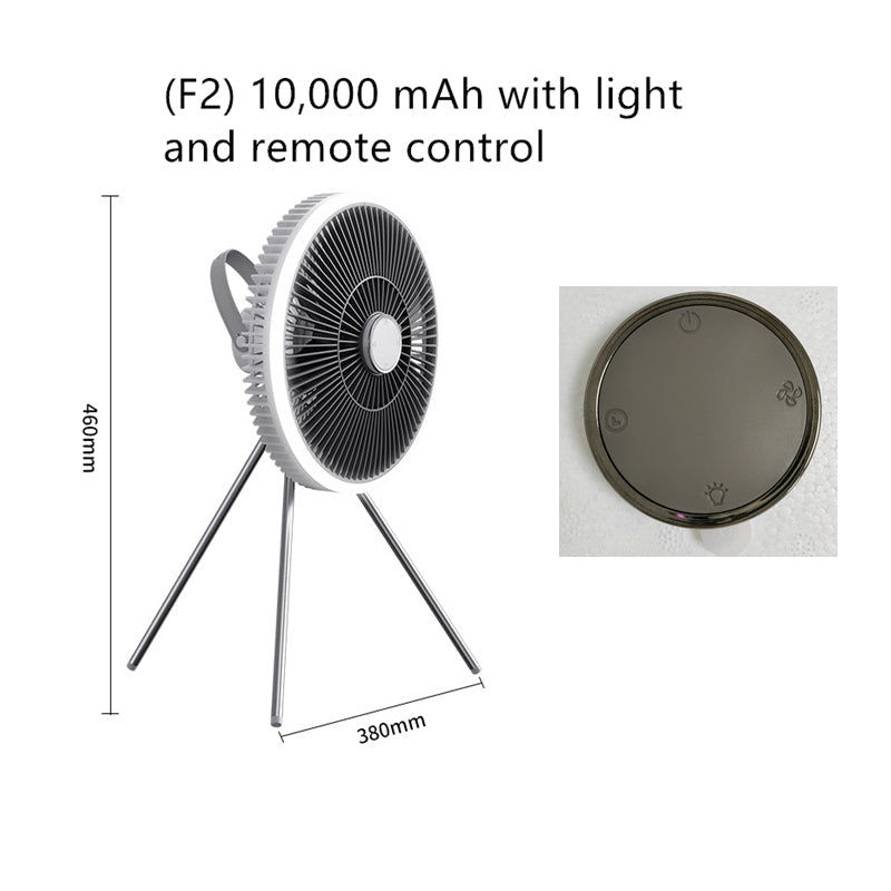 Grill Tragbarer USB-wiederaufladbarer Campingventilator mit Licht