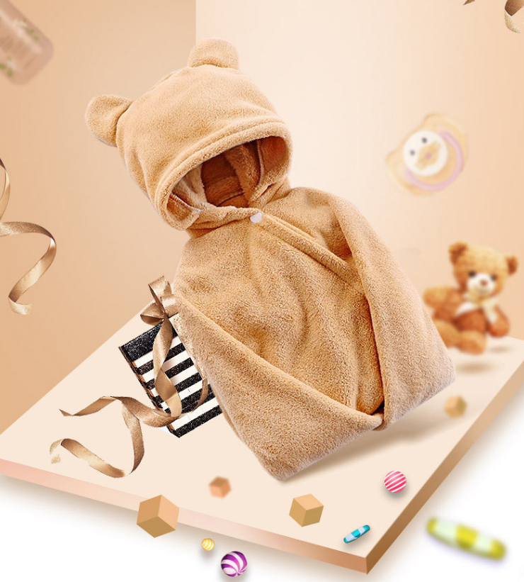 Babypflege-Kapuzenbadetuch aus Baumwolle