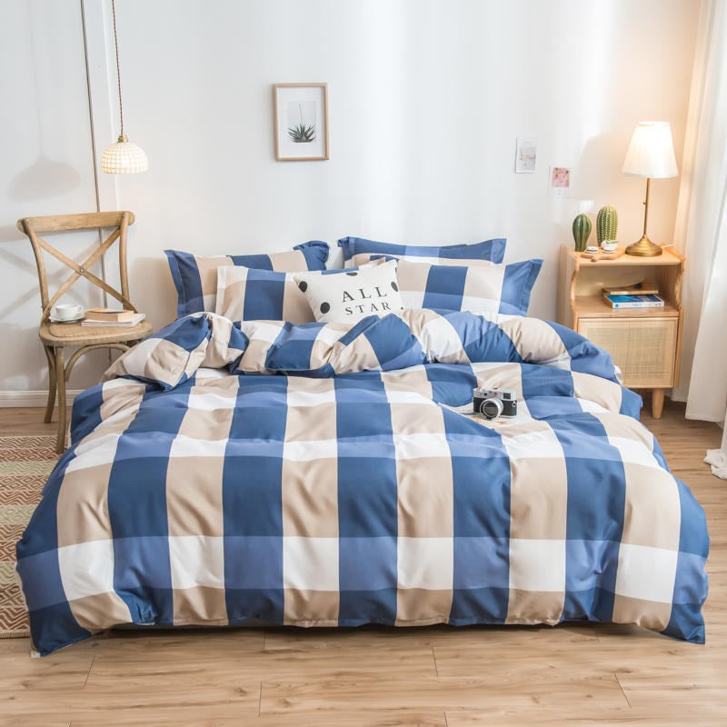 Bettwäsche-Set aus Baumwolle mit Decke, Bettlaken, Bettdecke und Spannbetttuch