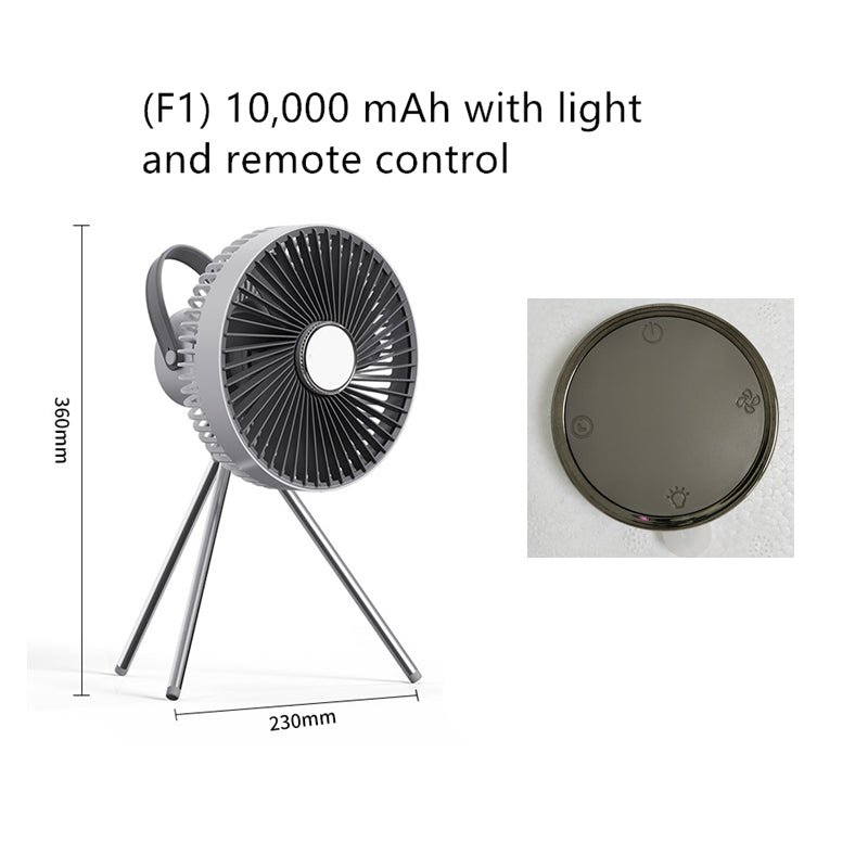 Grill Tragbarer USB-wiederaufladbarer Campingventilator mit Licht
