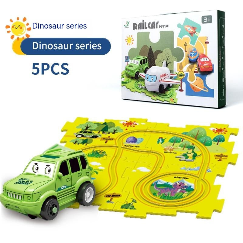 Kinder-Puzzle-Elektro-Bahndraisinen-Bausatz Autos