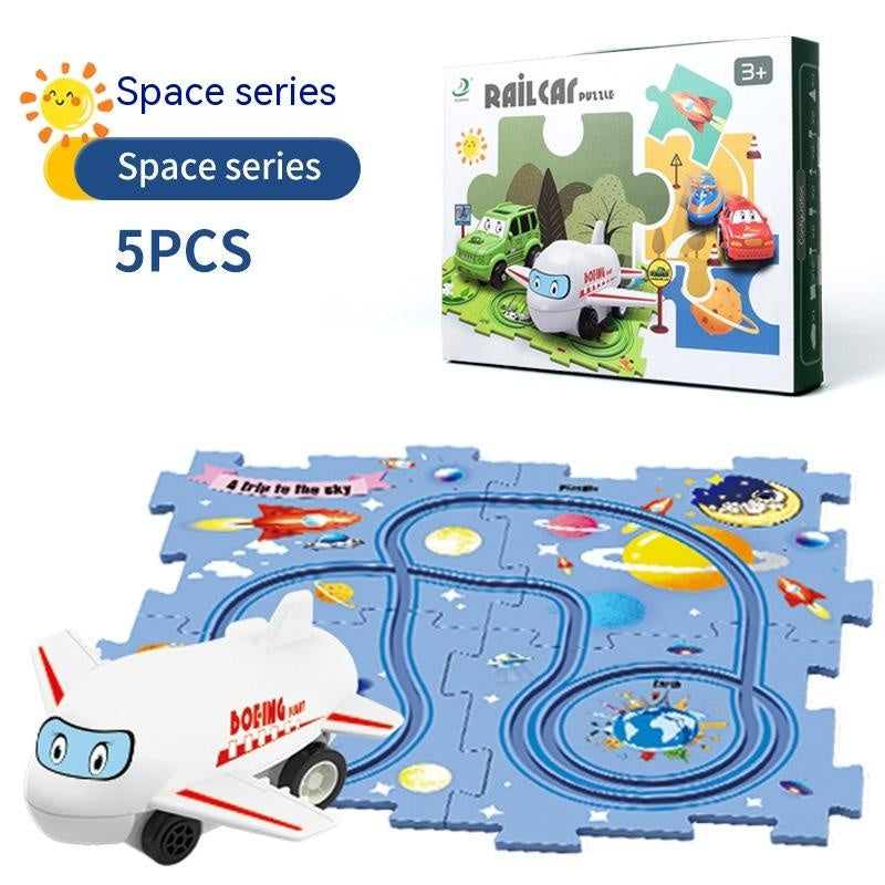 Kinder-Puzzle-Elektro-Bahndraisinen-Bausatz Autos