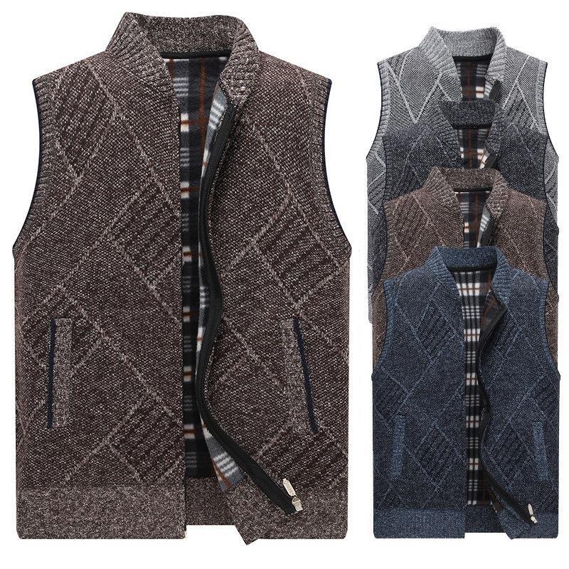 Verdickter Slim-Fit-Pullover-Jacke