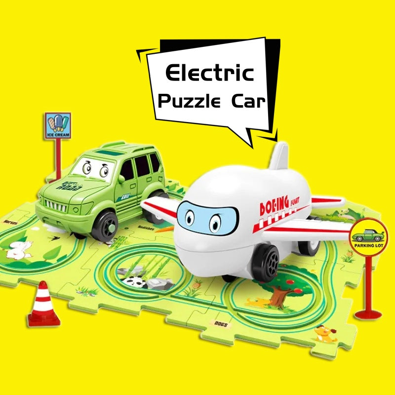 Kinder-Puzzle-Elektro-Bahndraisinen-Bausatz Autos