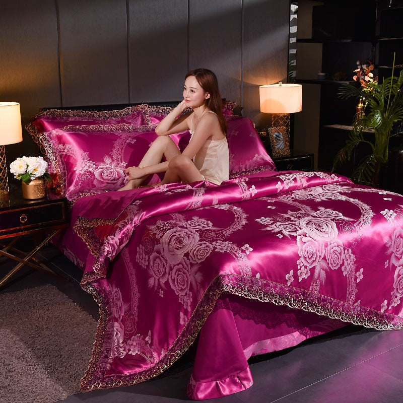 Goldenes Jacquard-Bettwäscheset
