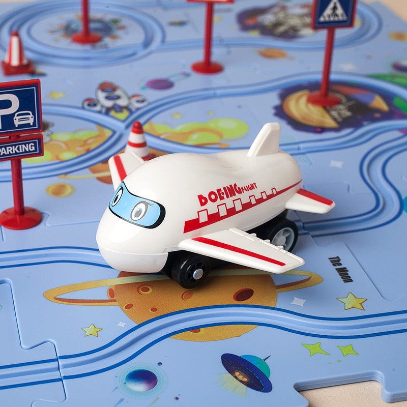 Kinder-Puzzle-Elektro-Bahndraisinen-Bausatz Autos