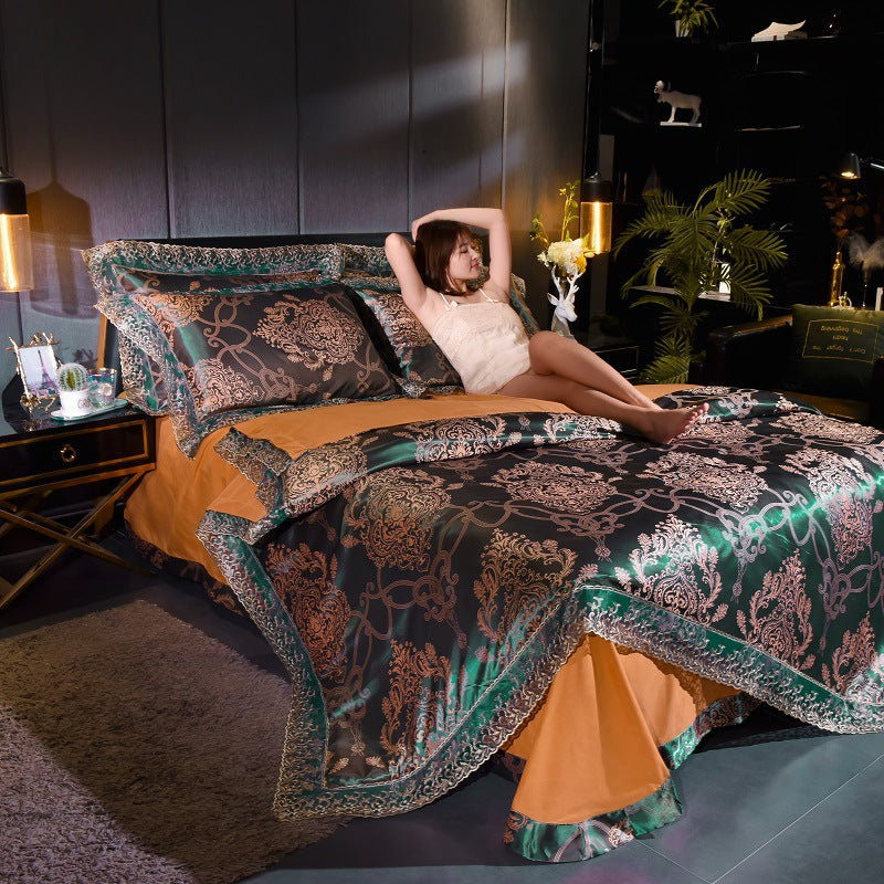 Goldenes Jacquard-Bettwäscheset