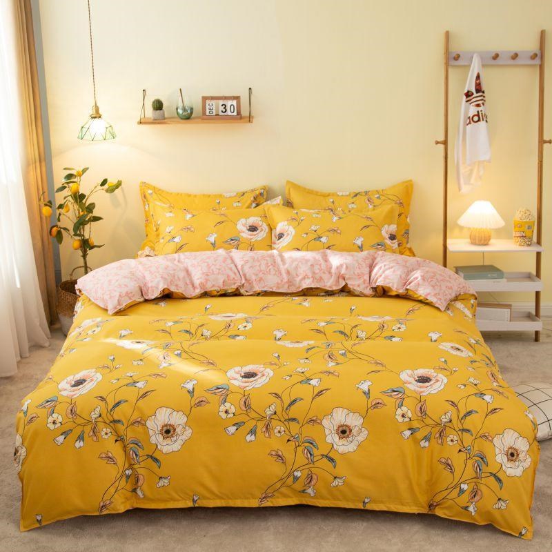Bettwäsche-Set aus Baumwolle mit Decke, Bettlaken, Bettdecke und Spannbetttuch