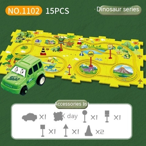 Kinder-Puzzle-Elektro-Bahndraisinen-Bausatz Autos