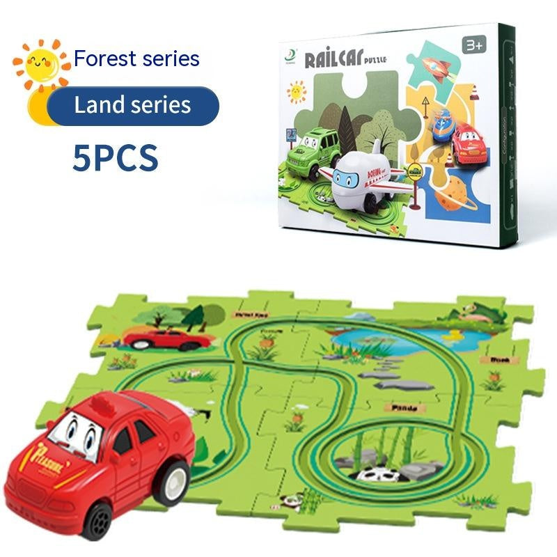 Kinder-Puzzle-Elektro-Bahndraisinen-Bausatz Autos