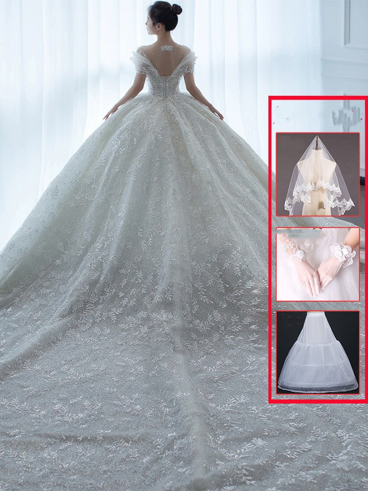 Prinzessinnen Schulterfreies französisches Brautkleid