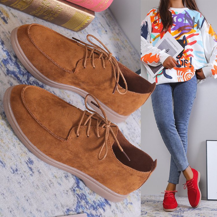 Slip-on Flache Unterseite Lazy Casual Retro kleine Lederschuhe