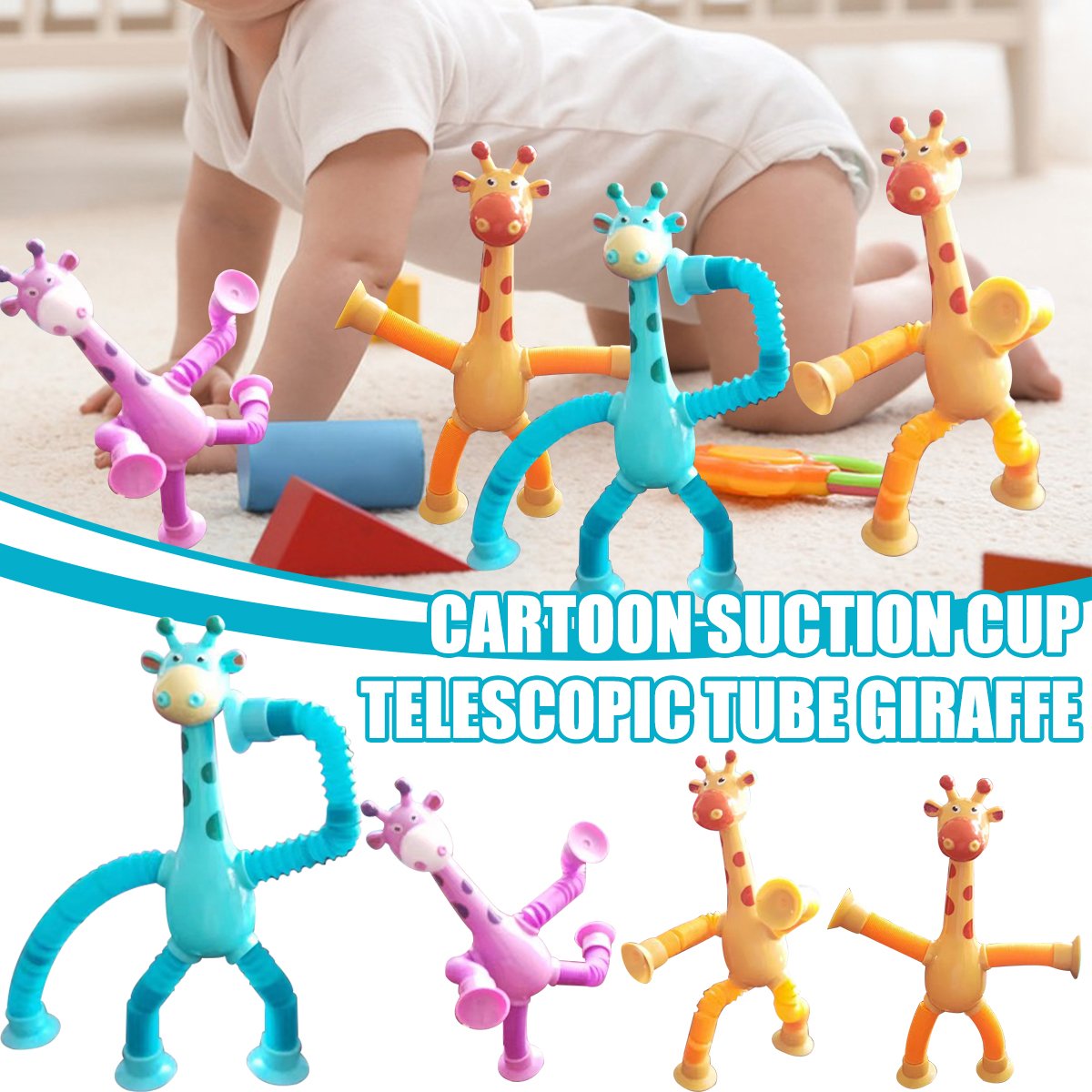 Cartoon Saugnapf Teleskop rohr Giraffe