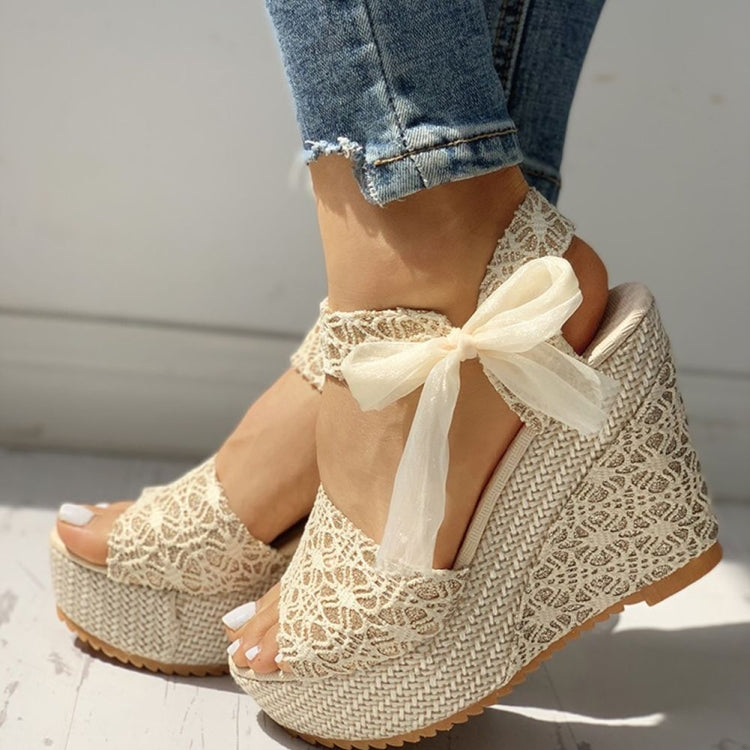 Damen Sommerschuhe Keilabsatz Sandalen Party Plateau High Heels